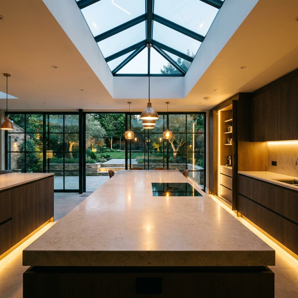 Finished kitchen extension
